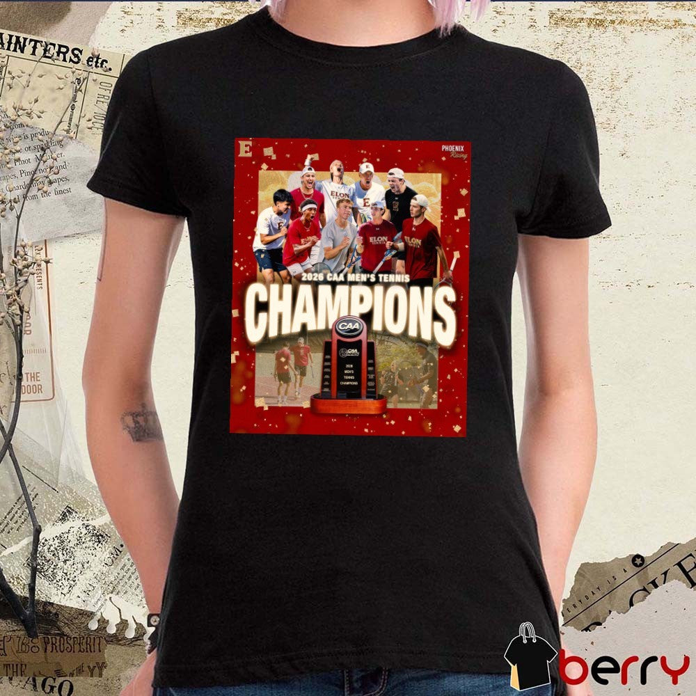 Elon University 2026 CAA Men’s Tennis Champions Poster t-shirt