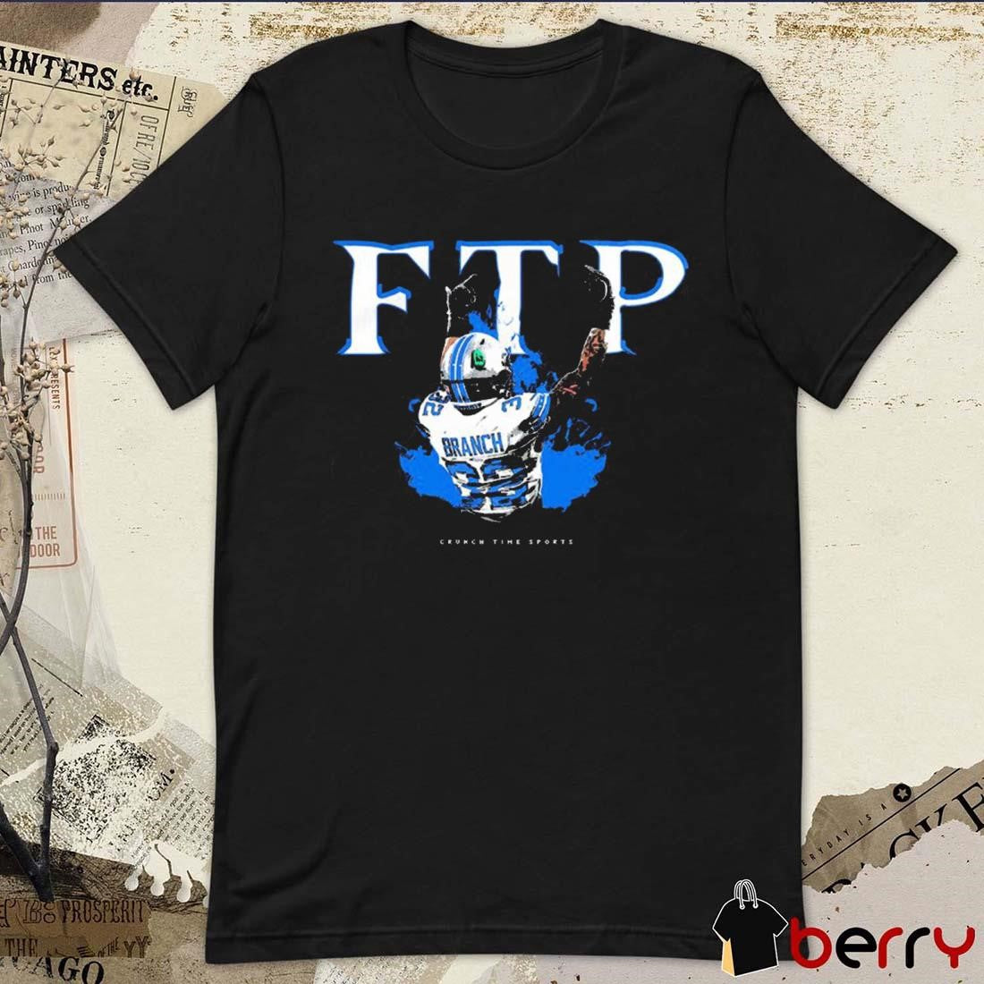 FTP Brian Branch Detroit Lions NFL Crunch Time Sports t-shirt