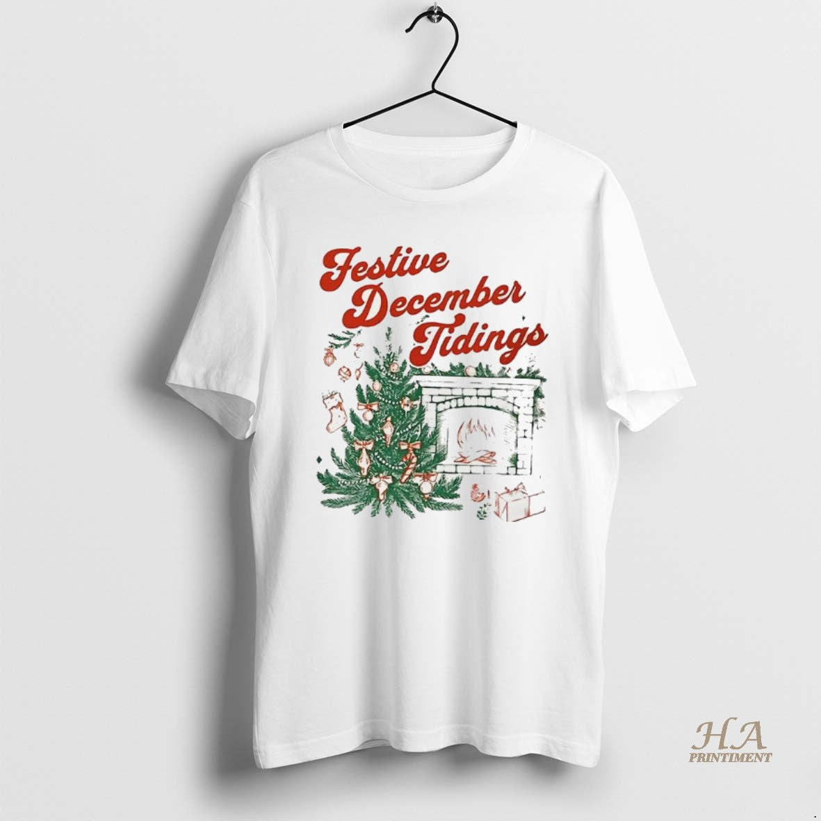 Official Festive December Tidings Christmas Tree And Fireplace