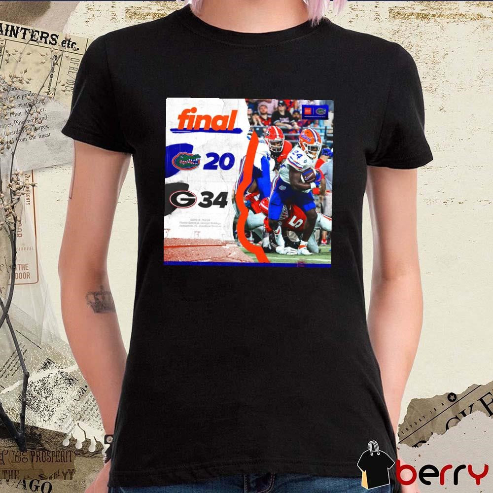 Final Florida Gators Vs Georgia Bulldogs 20-34 Game 8 11.2.24 Jacksonville FL Poster t-shirt