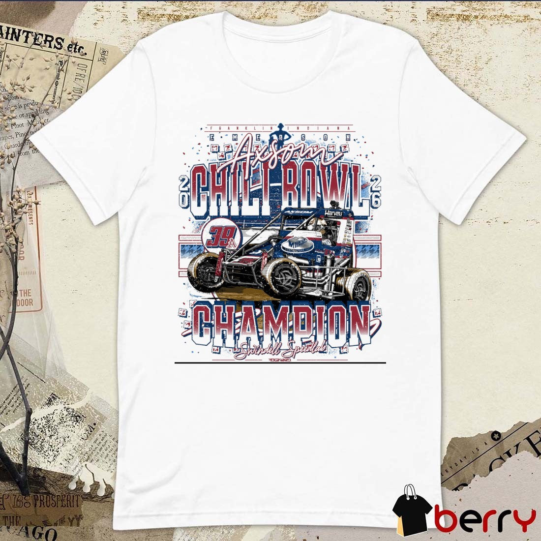 Franklin Indiana Emerson Axsom 2026 Chili Bowl Champion Swindell Speedlab t-shirt