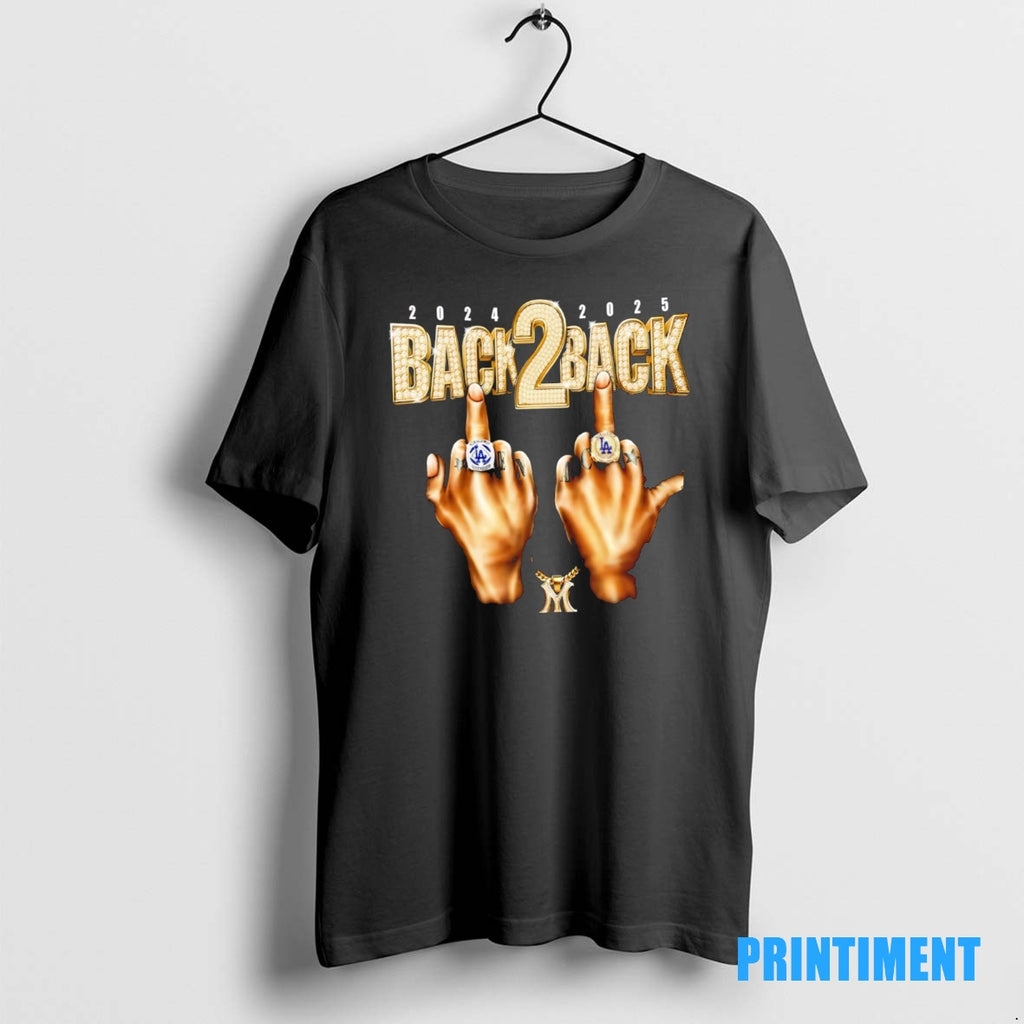 Official Funny Dodgers 2024 2025 Back To Back Champs Rings Tee Sweater