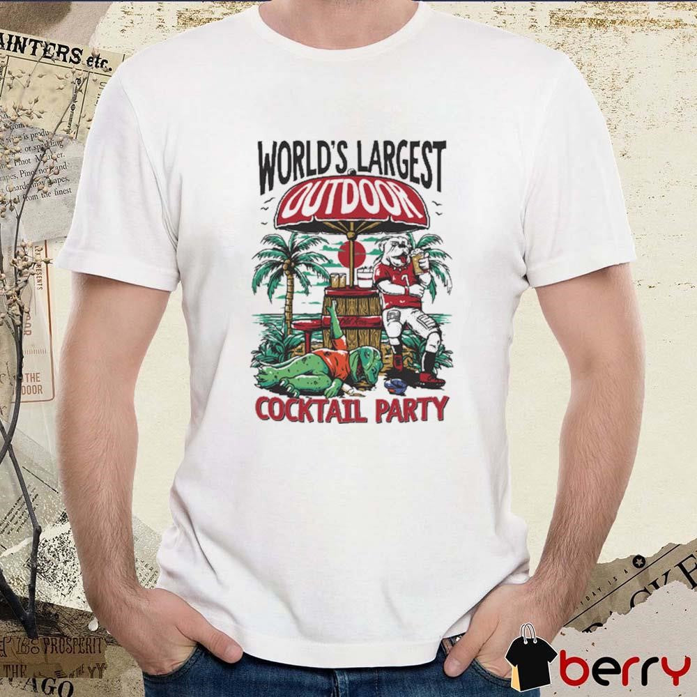 GA Cocktail Party World’s Largest Outdoor Georgia Bulldogs Beats Florida Gators t-shirt