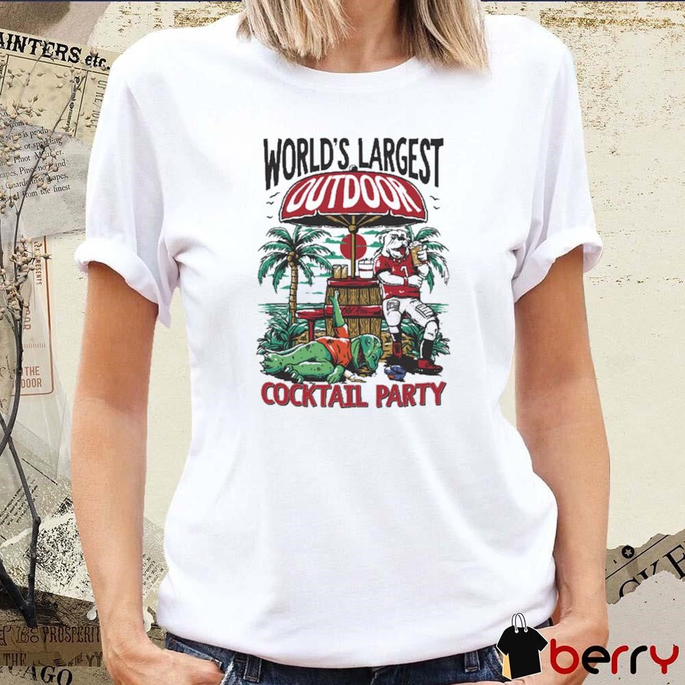 GA Cocktail Party World’s Largest Outdoor Georgia Bulldogs Beats Florida Gators t-shirt