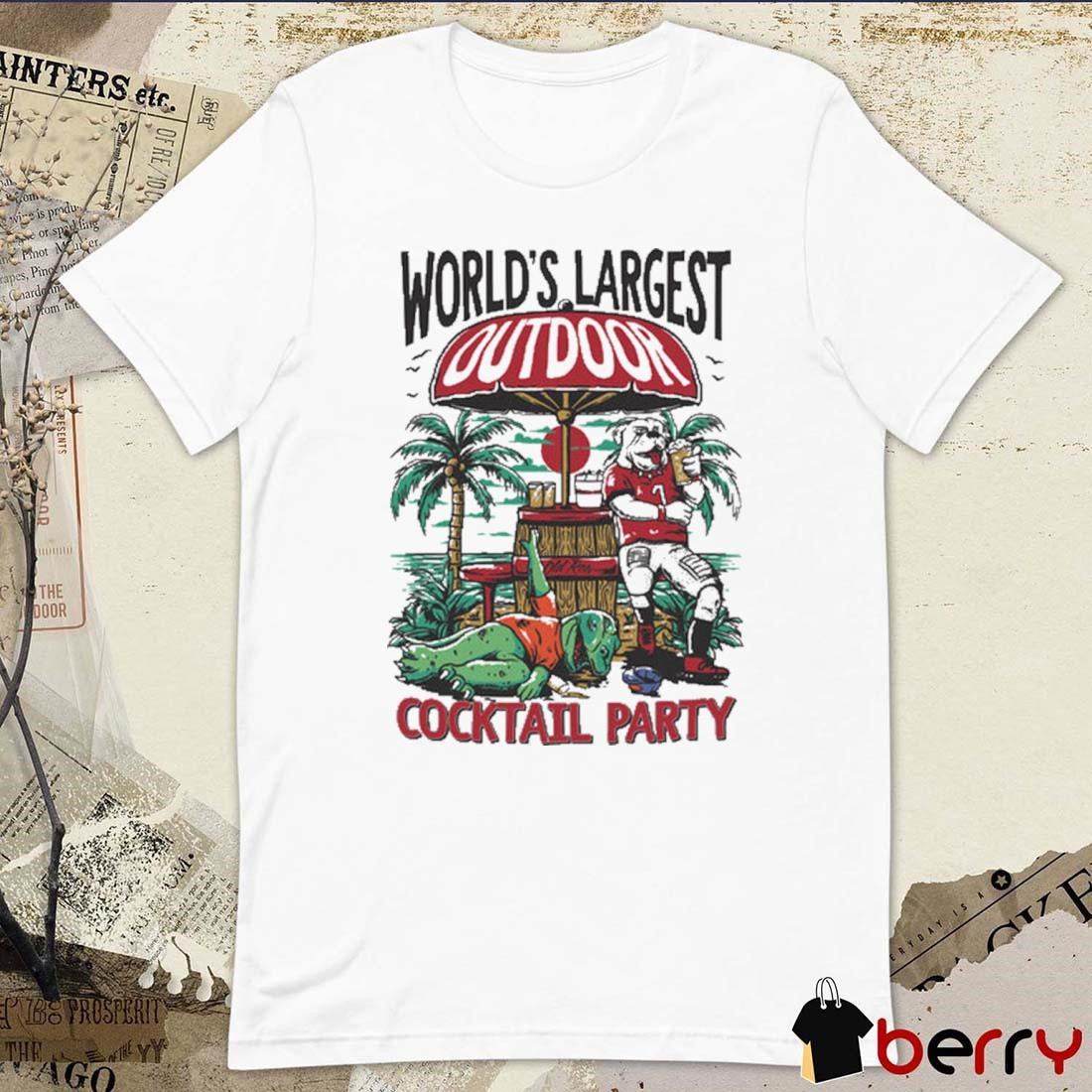 GA Cocktail Party World’s Largest Outdoor Georgia Bulldogs Beats Florida Gators t-shirt