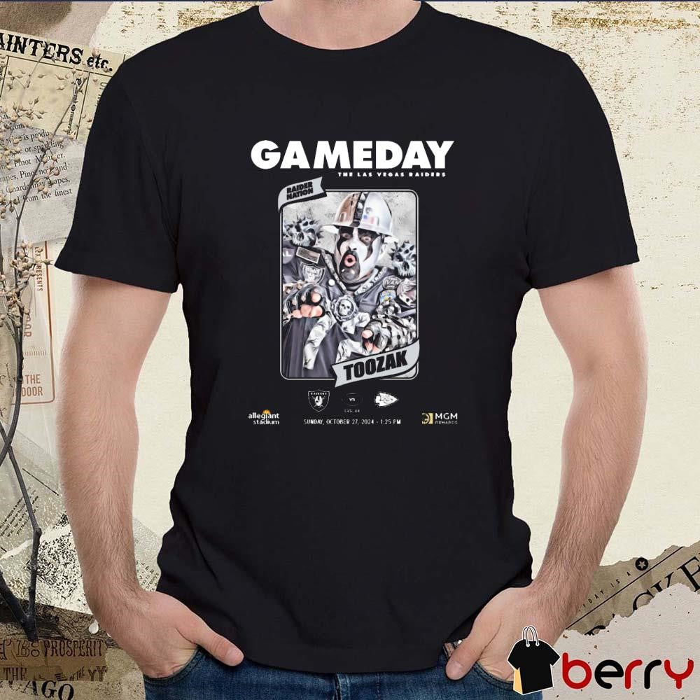 Gameday The Las Vegas Raiders Toozak Raiders Vs Chiefs Oct 27 2024 t-shirt