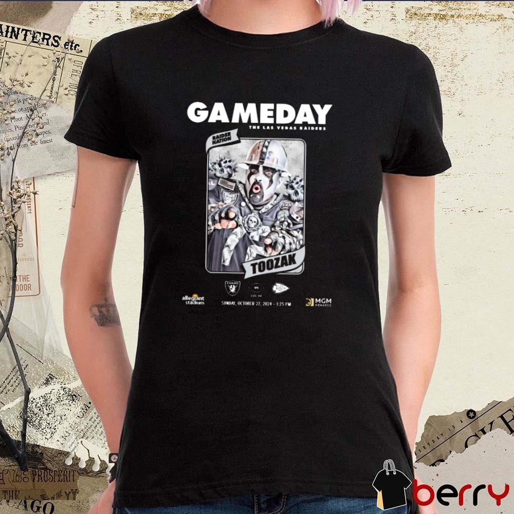Gameday The Las Vegas Raiders Toozak Raiders Vs Chiefs Oct 27 2024 t-shirt