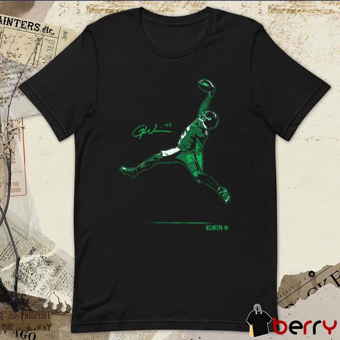 Garrett Wilson One-Handed Air Catch New York Jets NFL Signature t-shirt