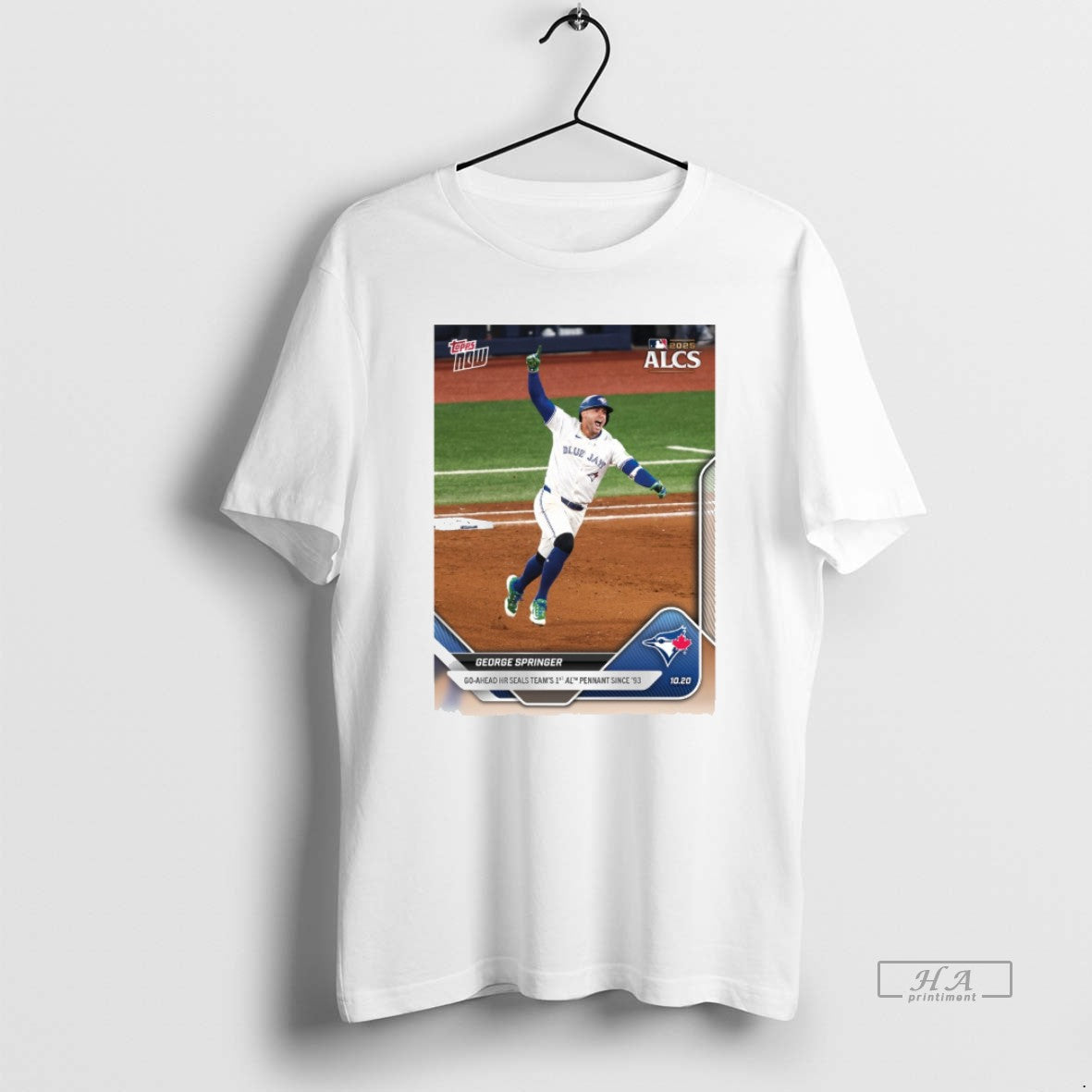 Official George Springer 2025 Mlb Topps Go Ahead Hr Seals Team 1st Al Pennant Since