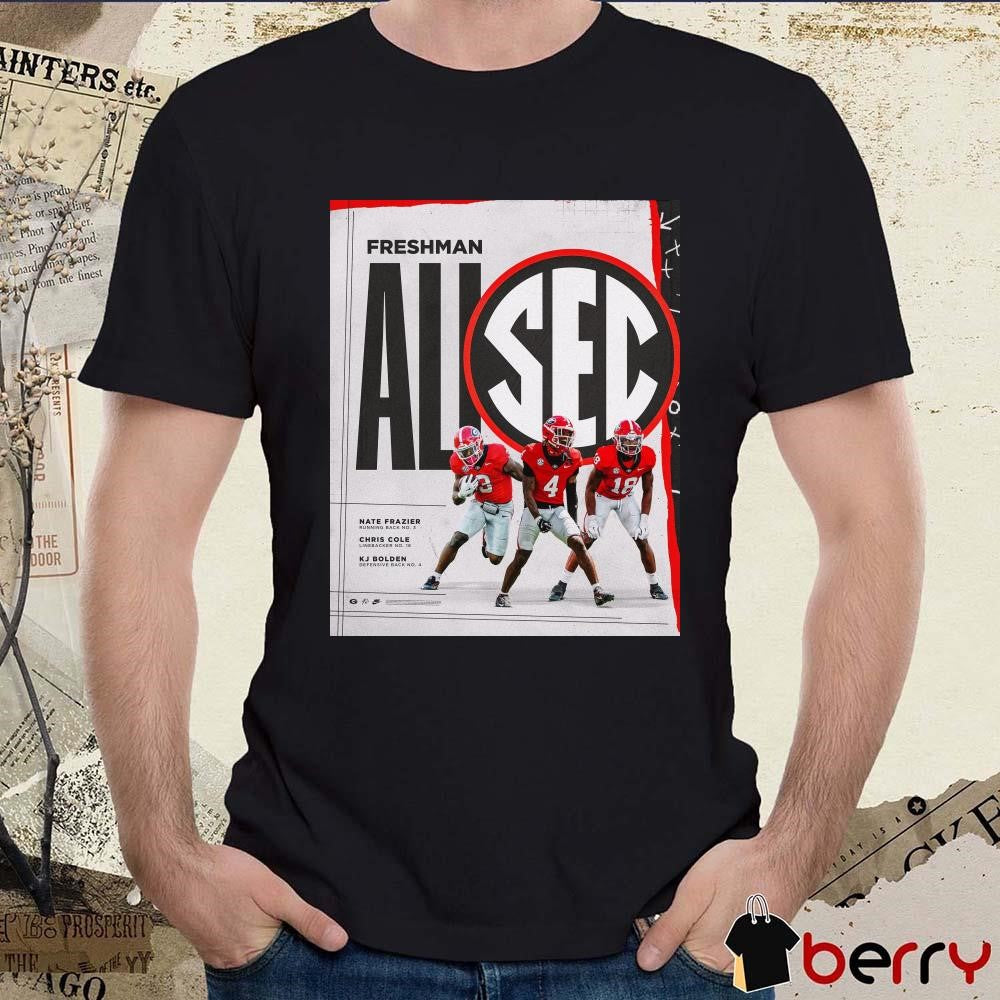 Georgia Bulldogs All-SEC Freshman Dawgs Nate Frazier Chris Cole KJ Bolden 2024 Poster t-shirt