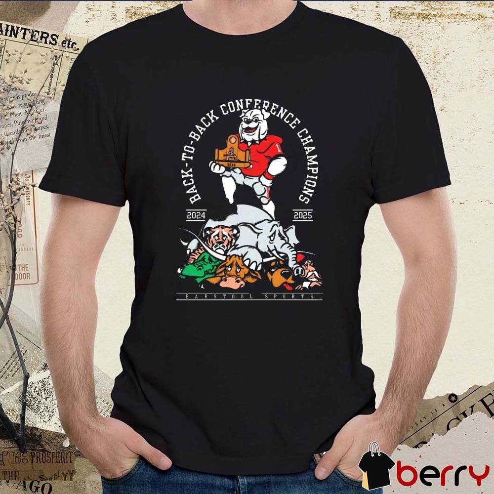 Georgia Bulldogs Back to Back Conference Champions 2024-2025 Mascots t-shirt