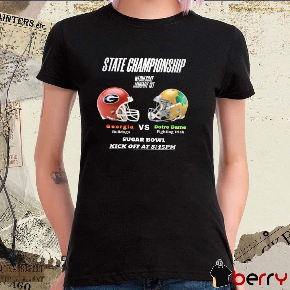 Georgia Bulldogs Vs Notre Dame Fighting Irish State Championship Wednesday January 1st 2025 Sugar Bowl Helmet t-shirt