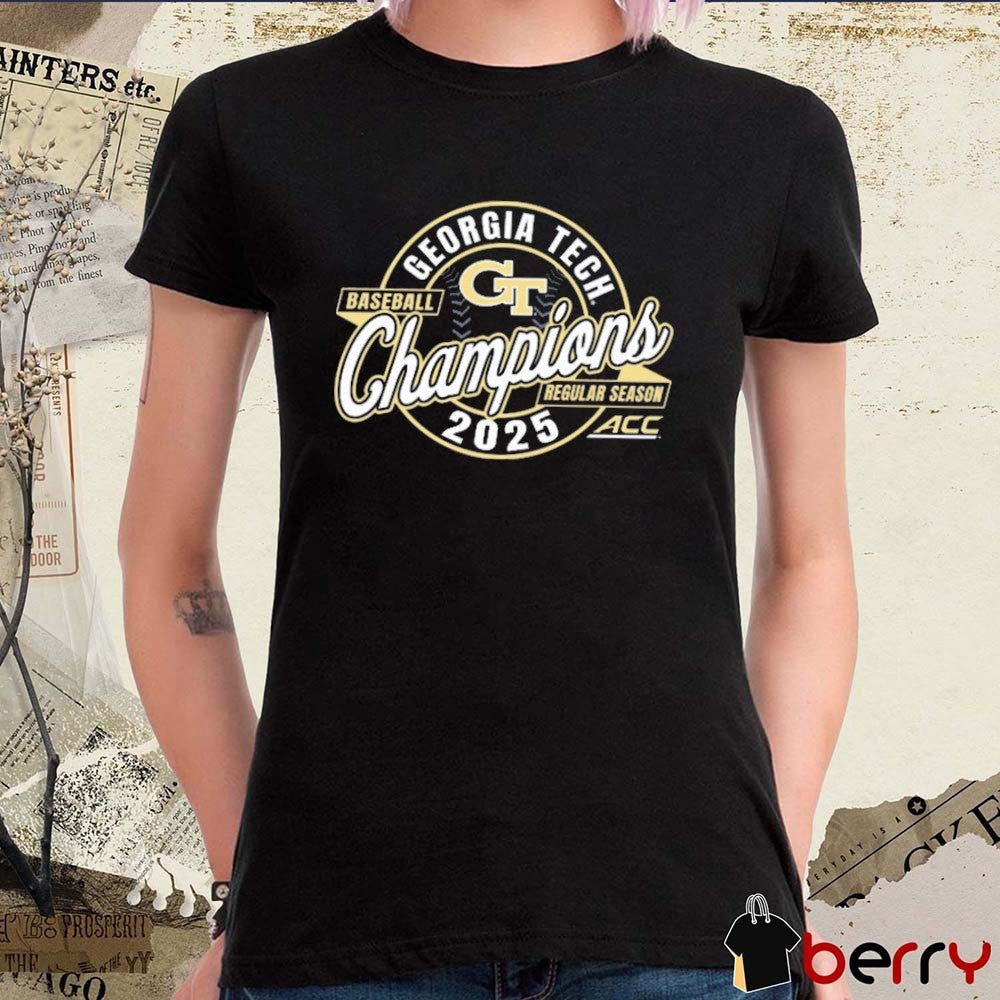 Georgia Tech Yellow Jackets ACC Baseball Regular Season Champions NCAA 2025 t-shirt