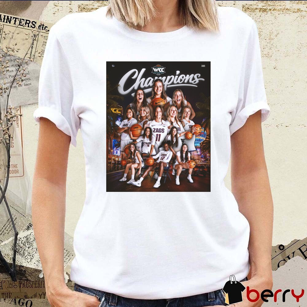 Gonzaga Bulldogs Women’s Basketball 2026 WCC Champions Poster t-shirt