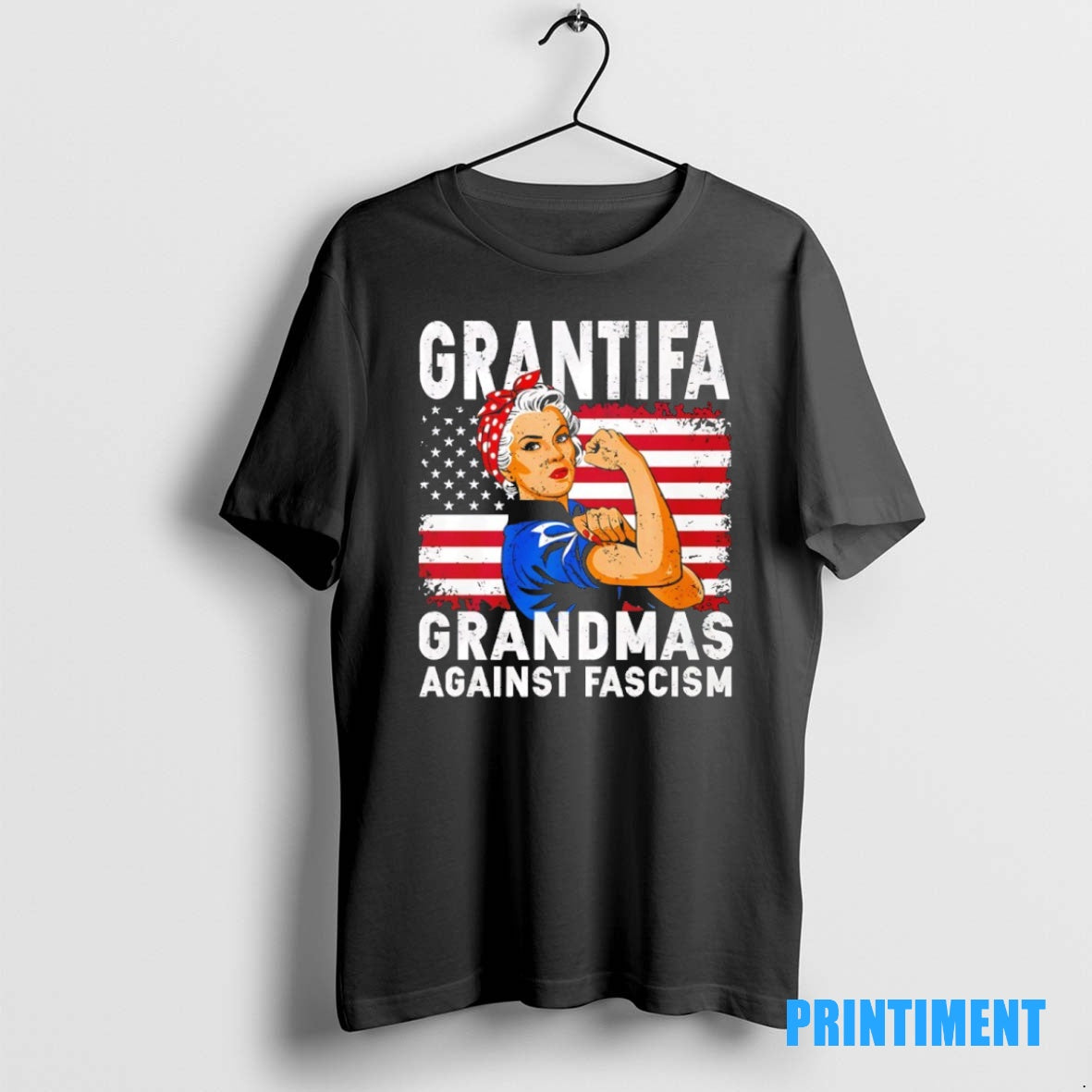 Official Grantifa Grandmas Against Fascism Flag Rosie The Riveter Tee Sweater