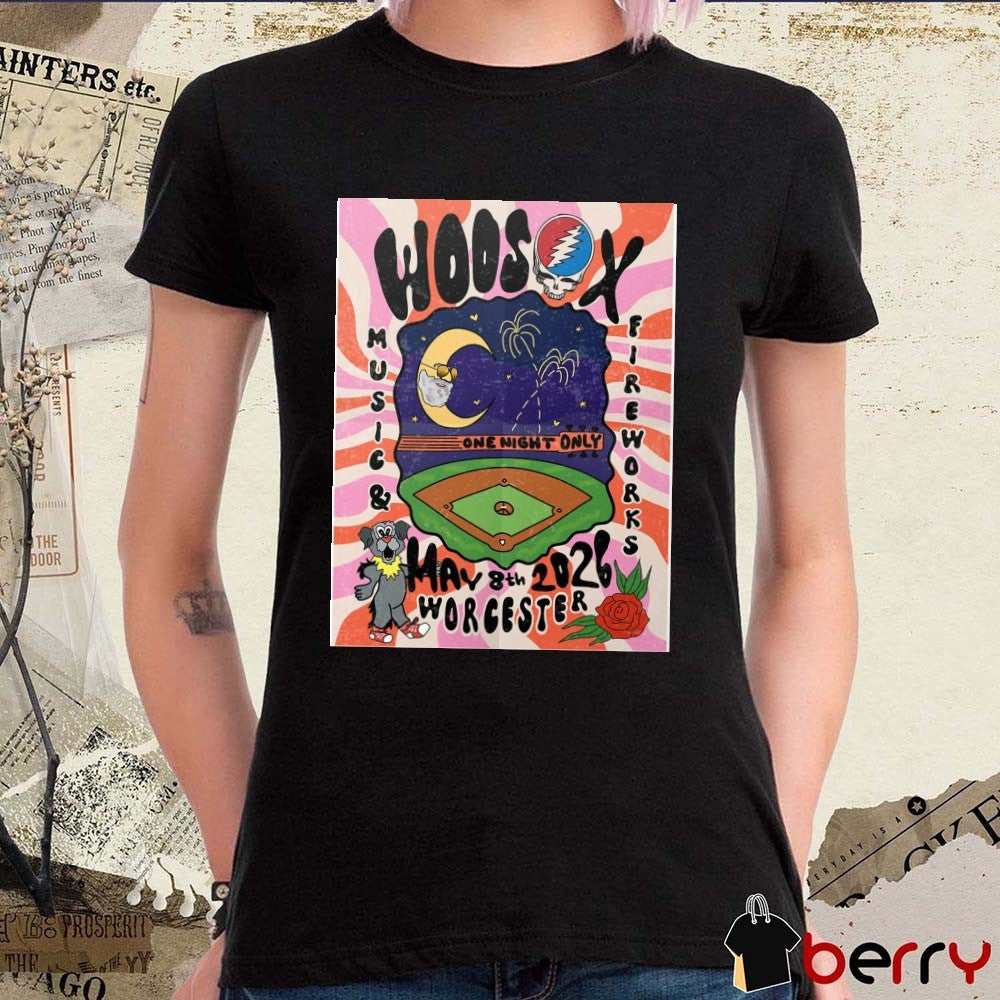 Grateful Dead WooSox Music and Fireworks night at a baseball stadium May 8th, 2026 Worcester t-shirt
