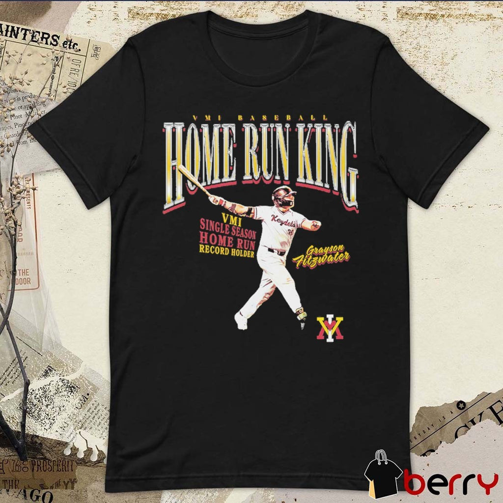 Grayson Fitzwater Home Run King VMI Single Season Home Run Record Holder VMI Baseball t-shirt