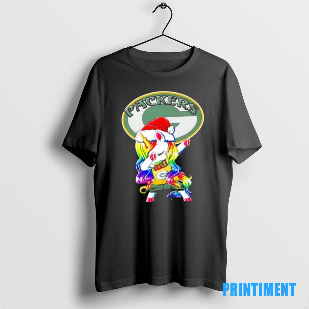 Official Green Bay Packers X Unicorn Santa Hat Dabbing Merry Christmas Tee Sweater