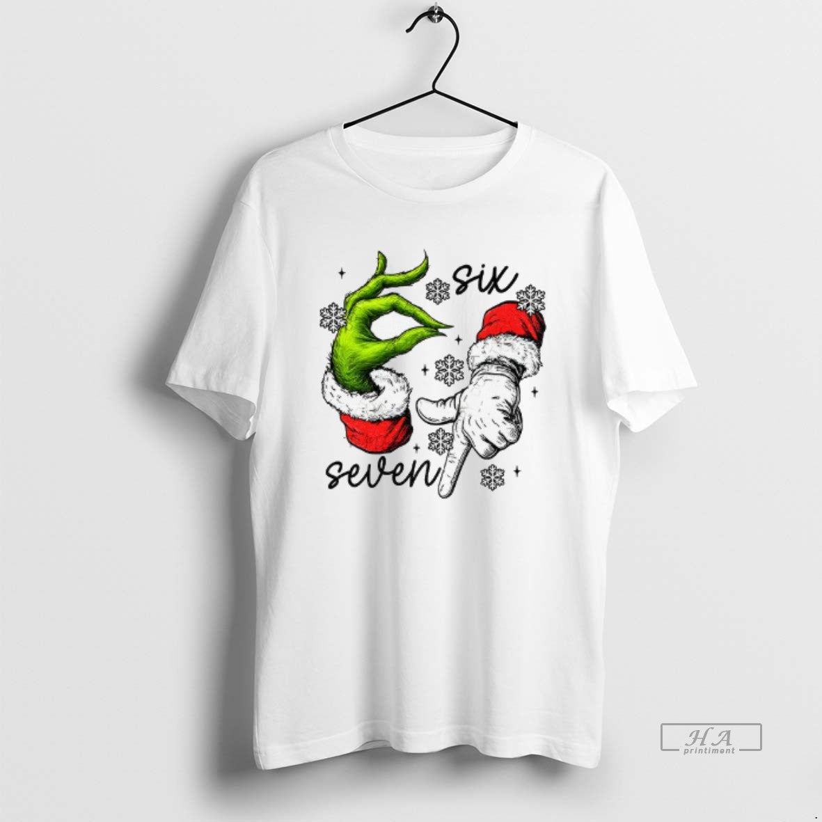 Official Grinch Santa Hand Six Seven 6 7 Viral Meme Christmas