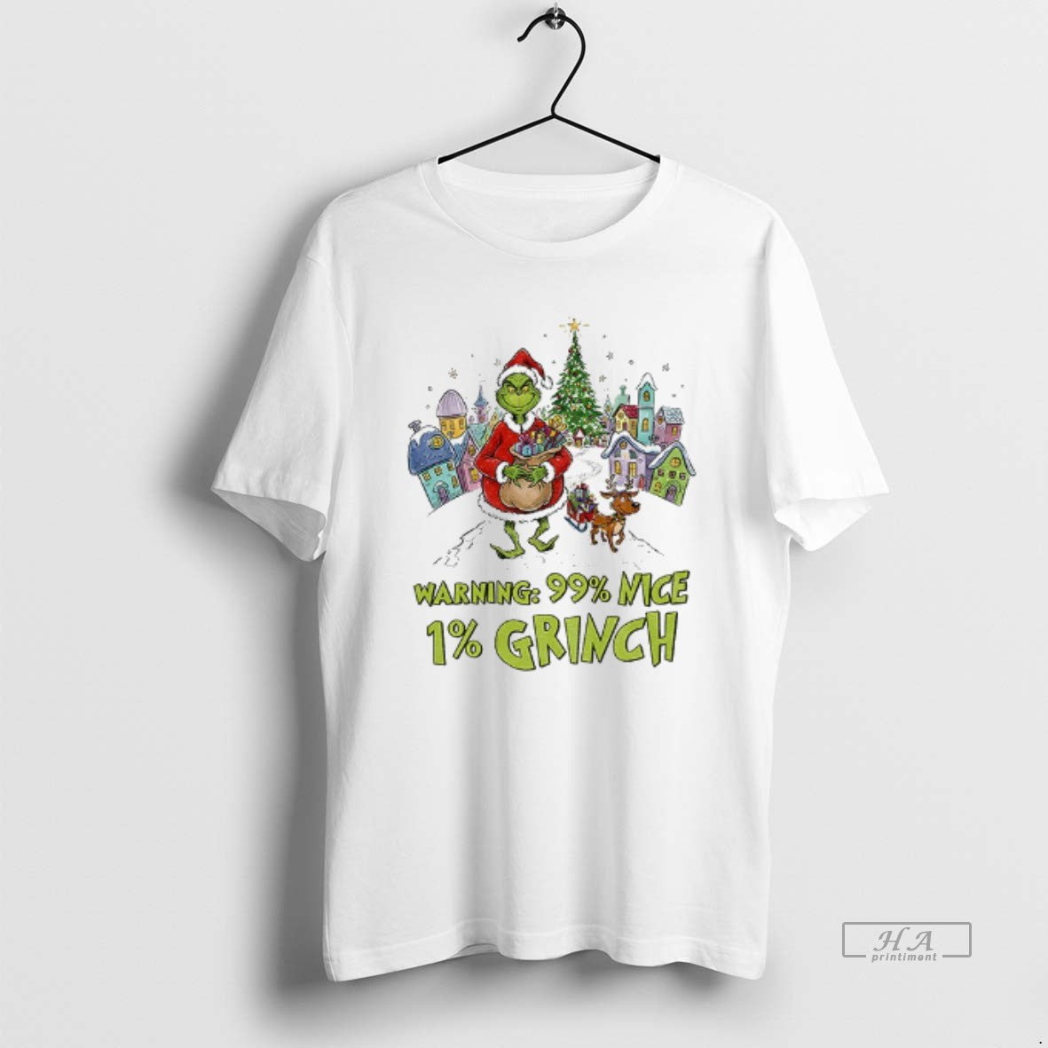 Official Grinch Santa Hat Warning 99 Nice 1 Grinch Merry Christmas