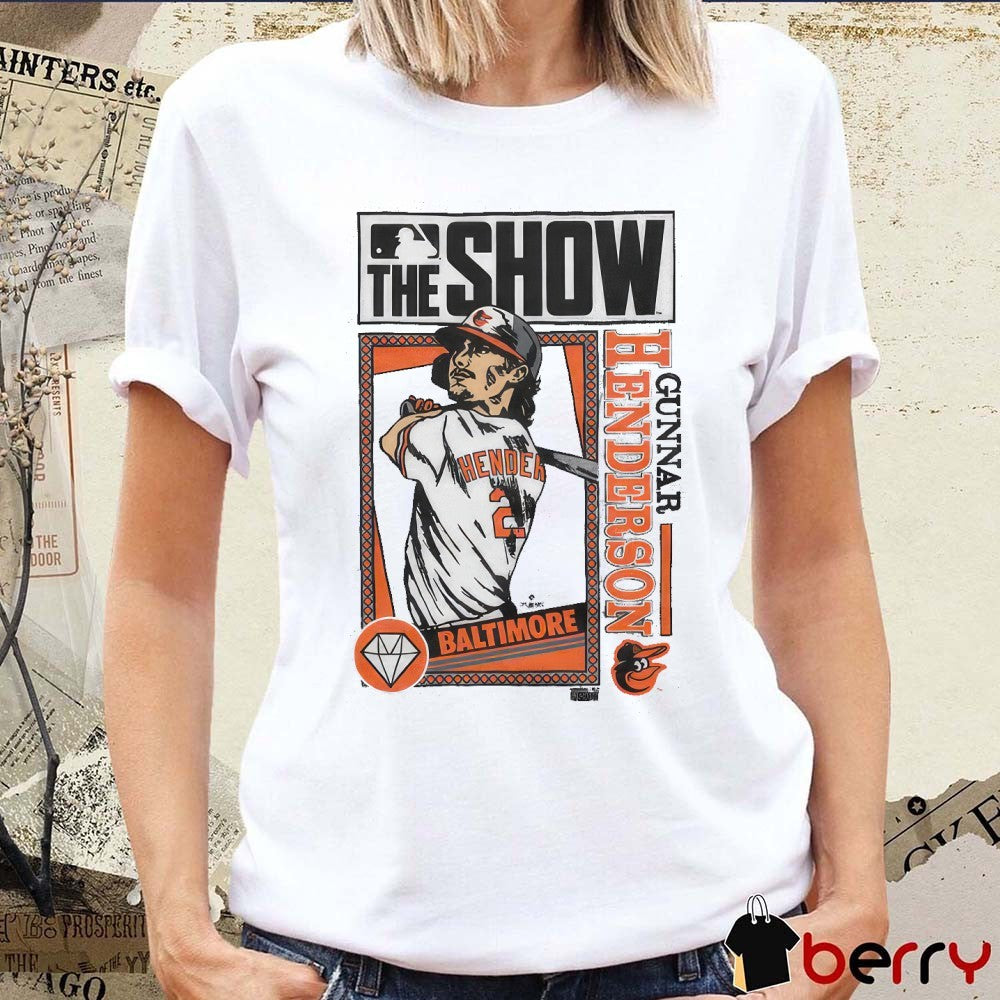 Gunnar Henderson MLB The Show Baltimore Orioles 2025 Cartoon t-shirt