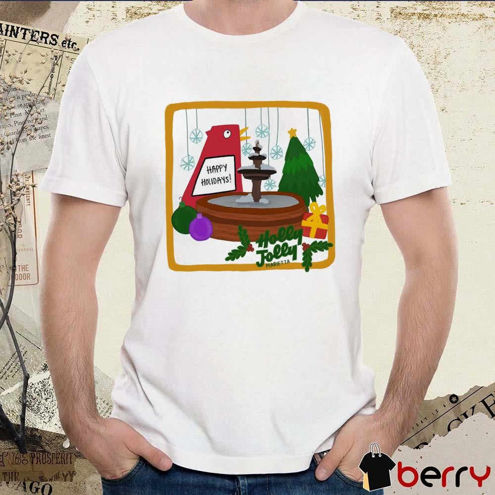 Happy Holiday Holly Jolly Marietta Merry Christmas 2024 Paint t-shirt