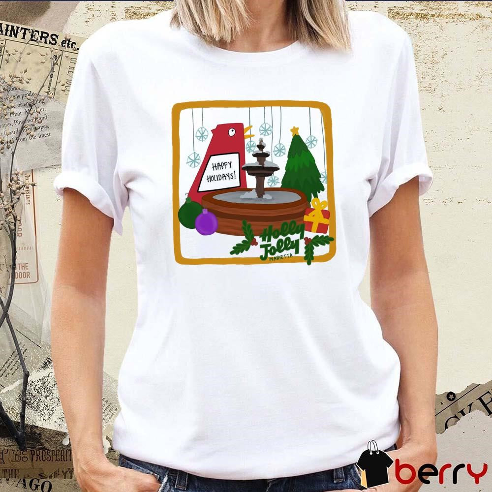 Happy Holiday Holly Jolly Marietta Merry Christmas 2024 Paint t-shirt