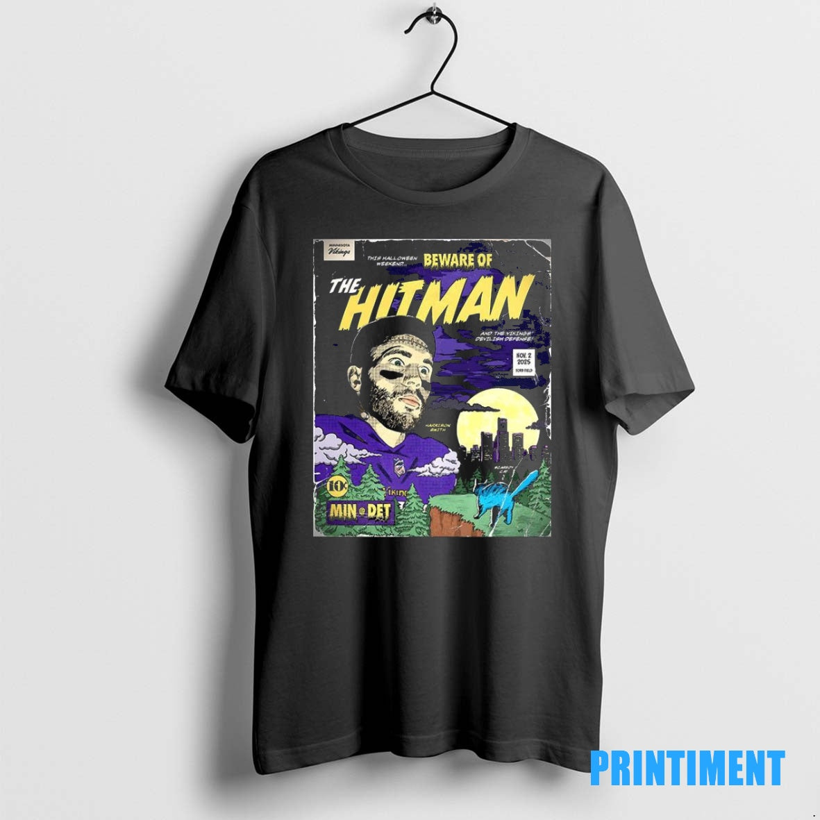Official Harrison Smith Minnesota Vikings The Hitman Comic Tee Sweater