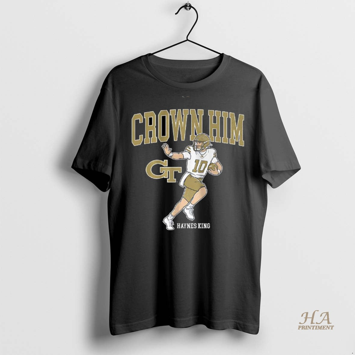 Official Haynes King Georgia Tech Yellow Jackets Football Crown Him Shirt
