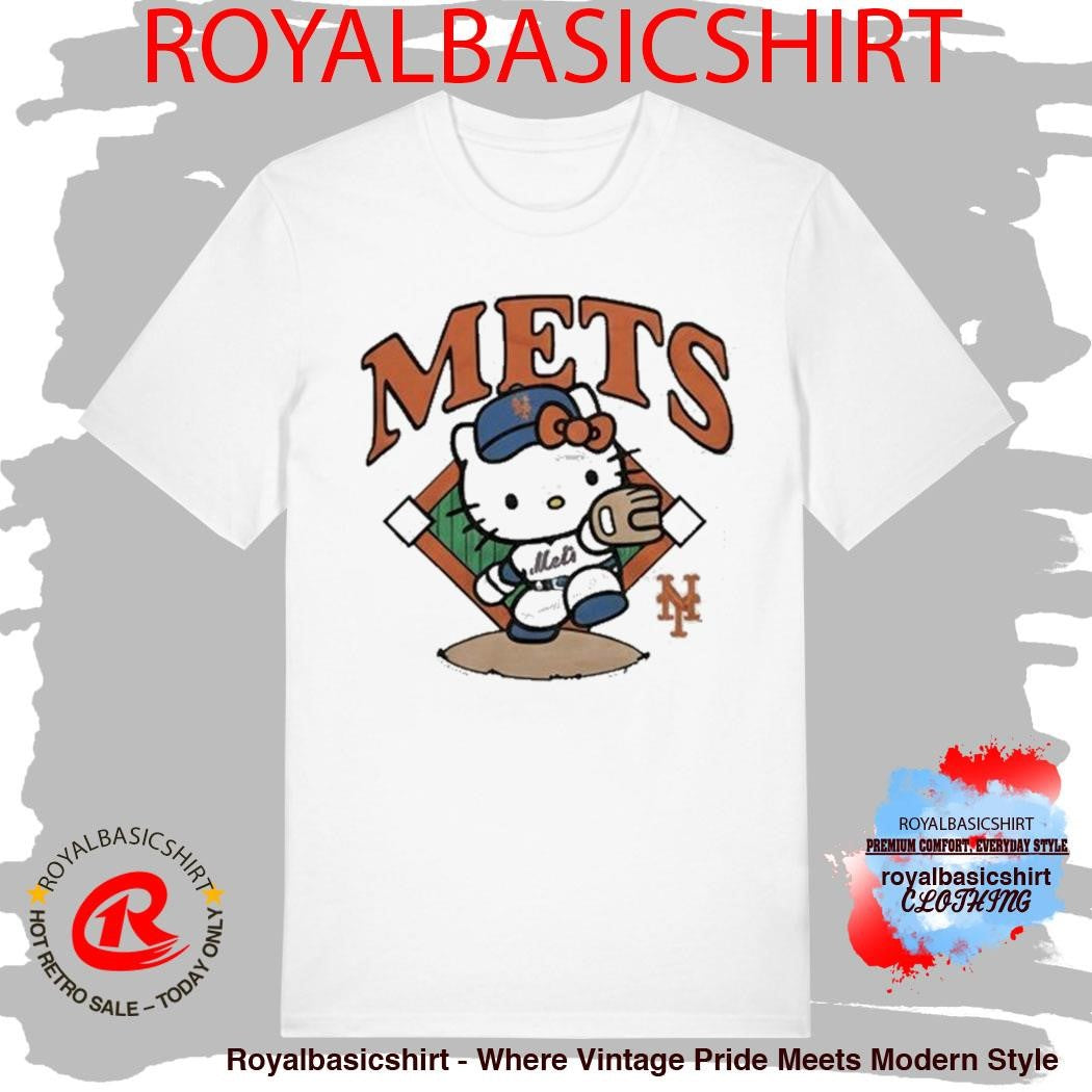 Hello Kitty x New York Mets Pitch Cartoon Shirt