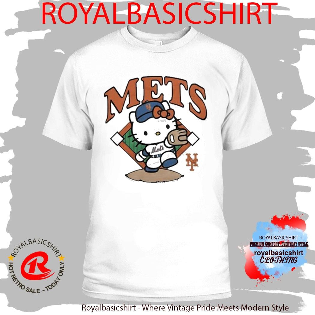 Hello Kitty x New York Mets Pitch Cartoon Shirt