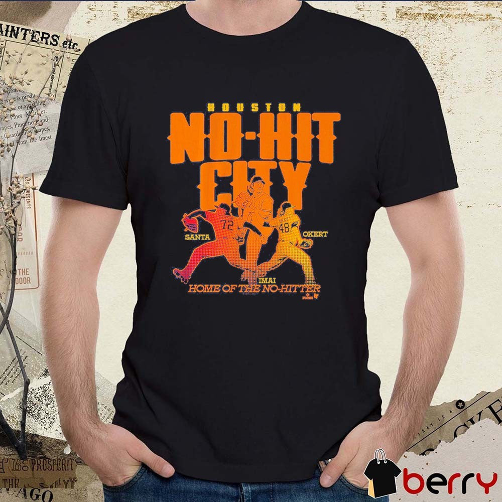 Houston Astros Tatsuya Imai, Steven Okert, and Alimber Santa Houston No-No City Home Of The No-Hitter t-shirt