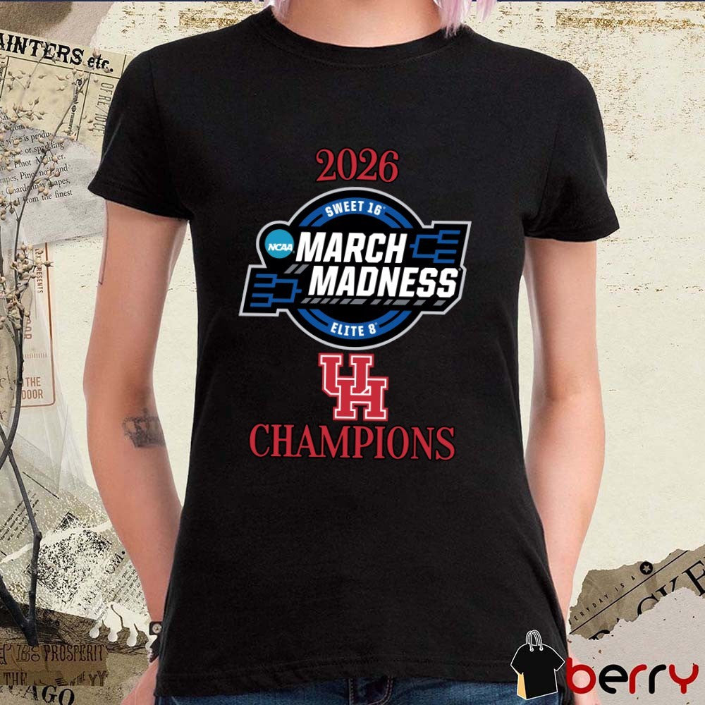 Houston Cougars 2026 NCAA March Madness Sweet 16 Elite 8 Champions Logo t-shirt