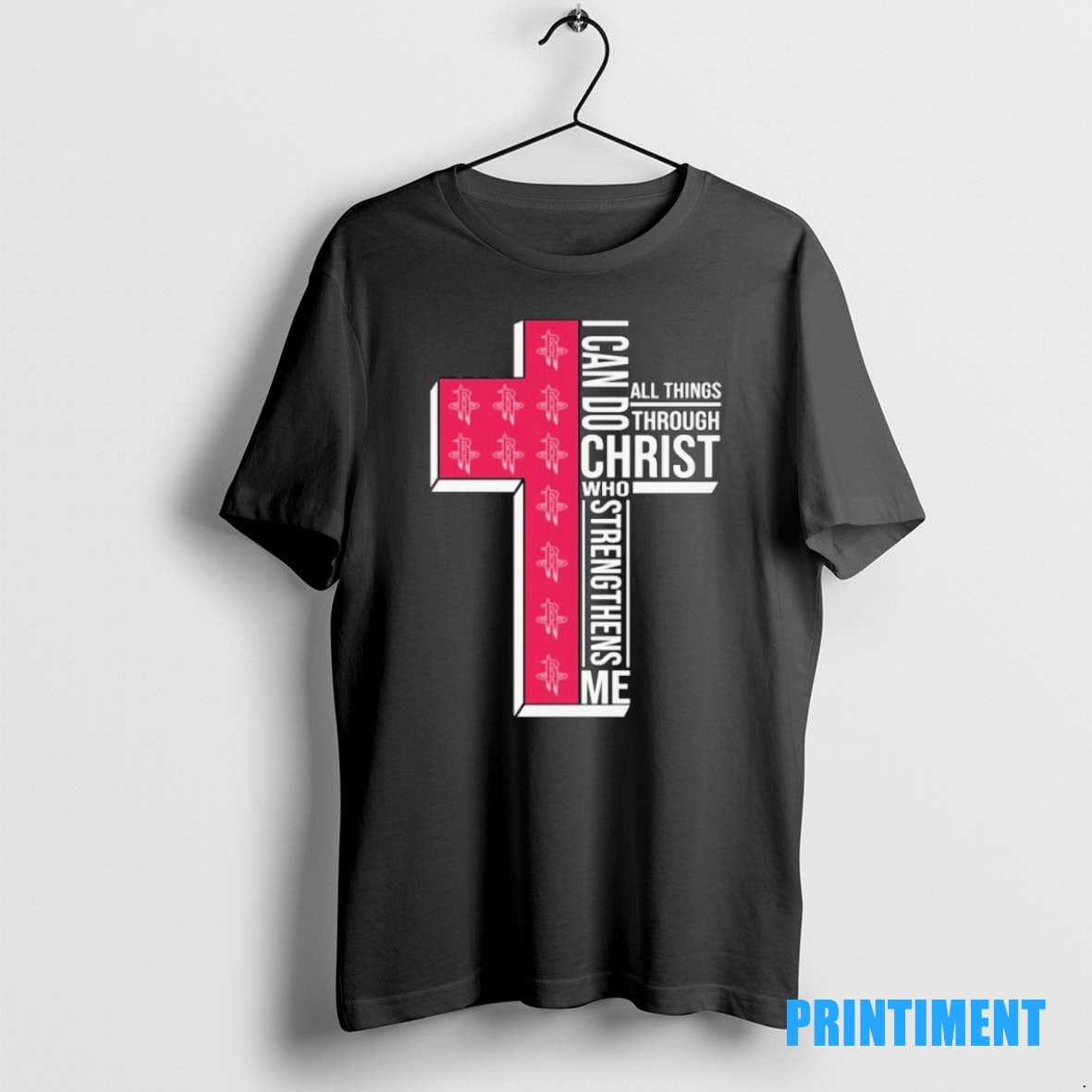 Official Houston Rockets I Can Do All Things Through Christ Who Strengthen Me Cross Tee