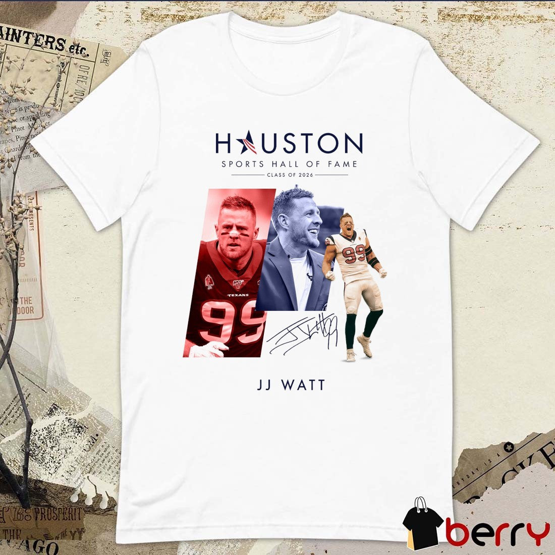 Houston Sports Hall Of Fame Class Of 2026 JJ Watt Signature t-shirt