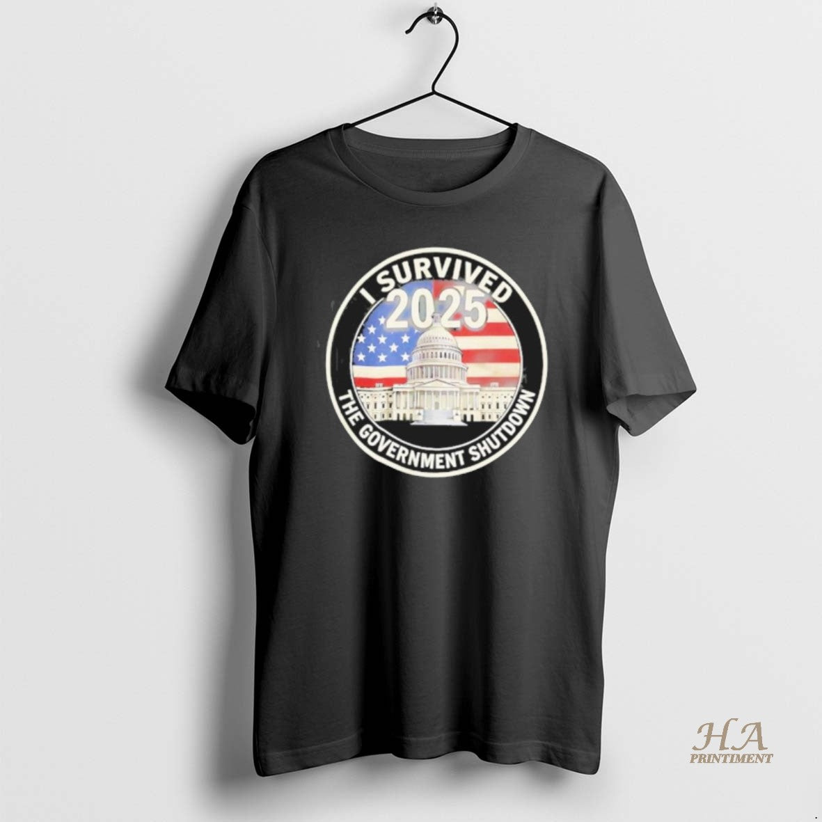 Official I Survived The Government Shutdown 2025 American Flag