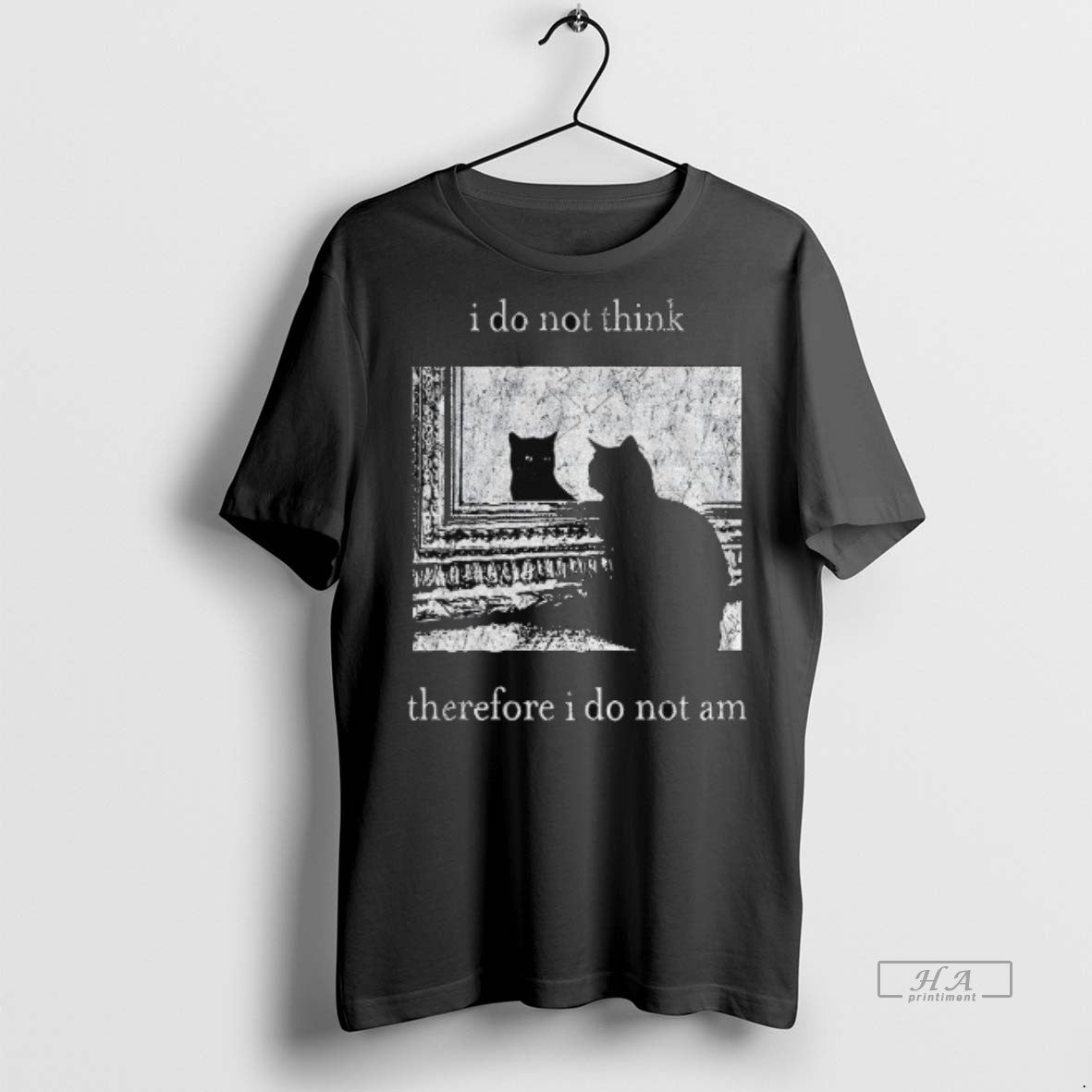 Official I Do Not Think Therefore I Do Not Am Vintage Black Cat Shirt
