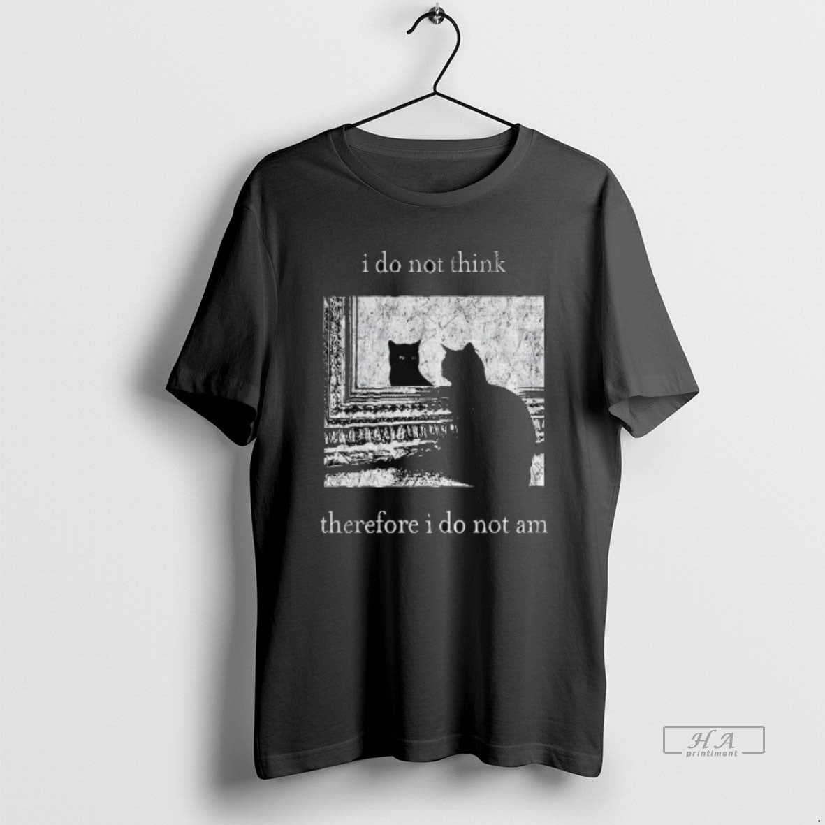 Official I Do Not Think Therefore I Do Not Am Vintage Black Cat