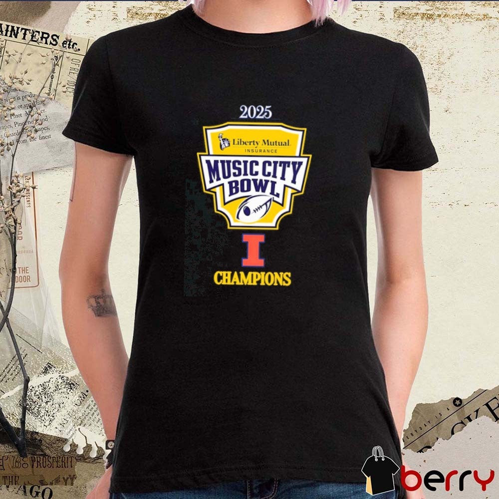 Illinois Fighting Illini 2025 Liberty Mutual Insurance Music City Bowl Champions t-shirt