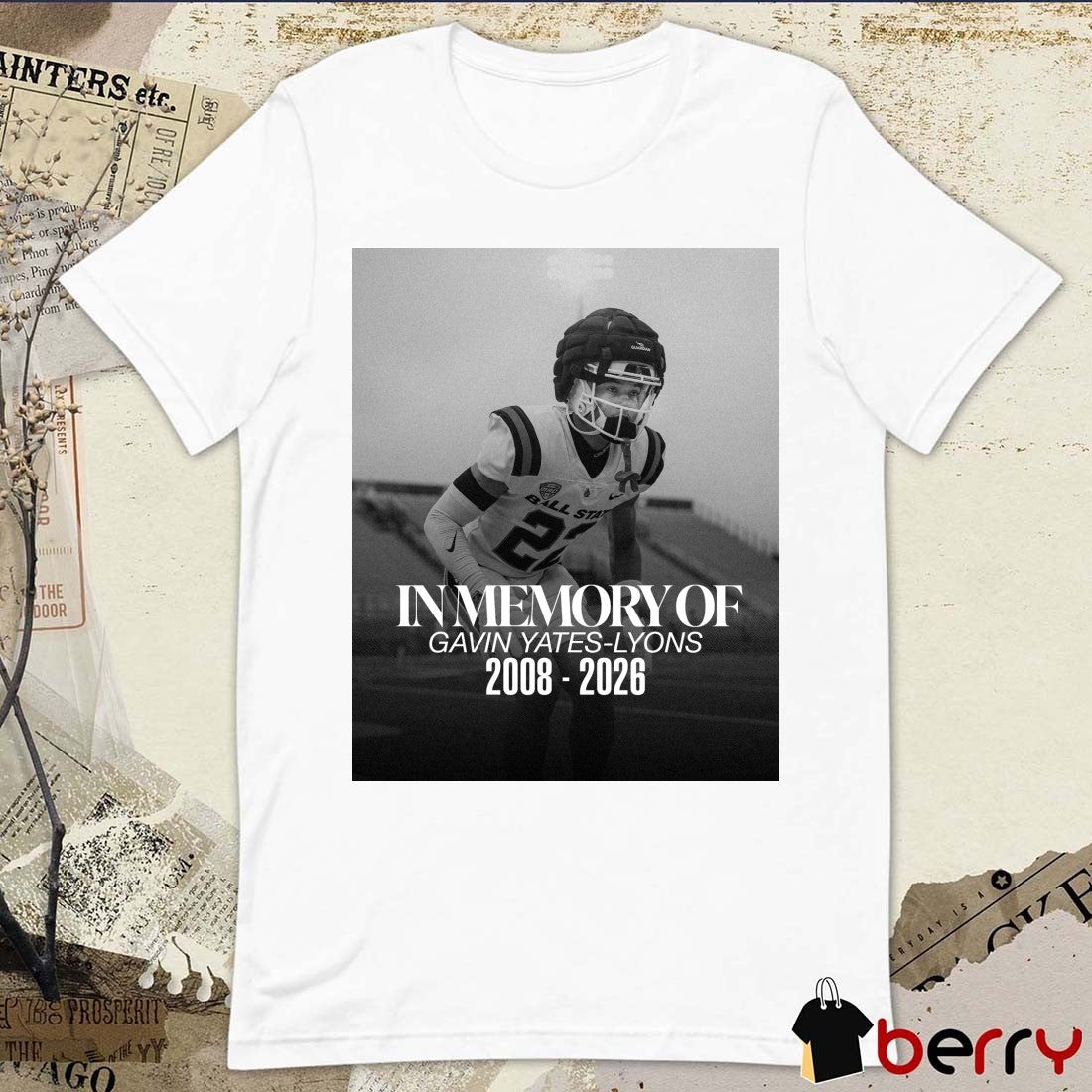 In Memory Of Gavin Yates-Lyons 2008 – 2026 Ball State Football Poster t-shirt