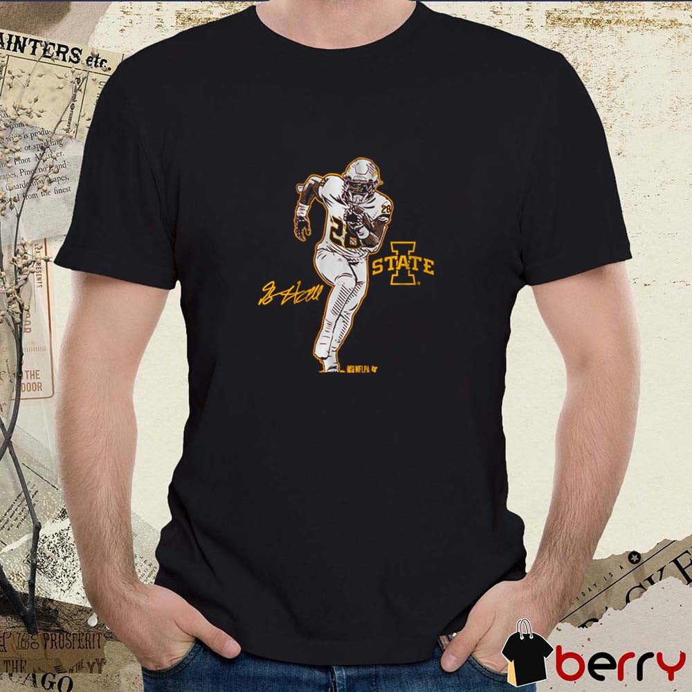 Iowa State Cyclones Football NCAA Breece Hall Superstar Pose Signature t-shirt