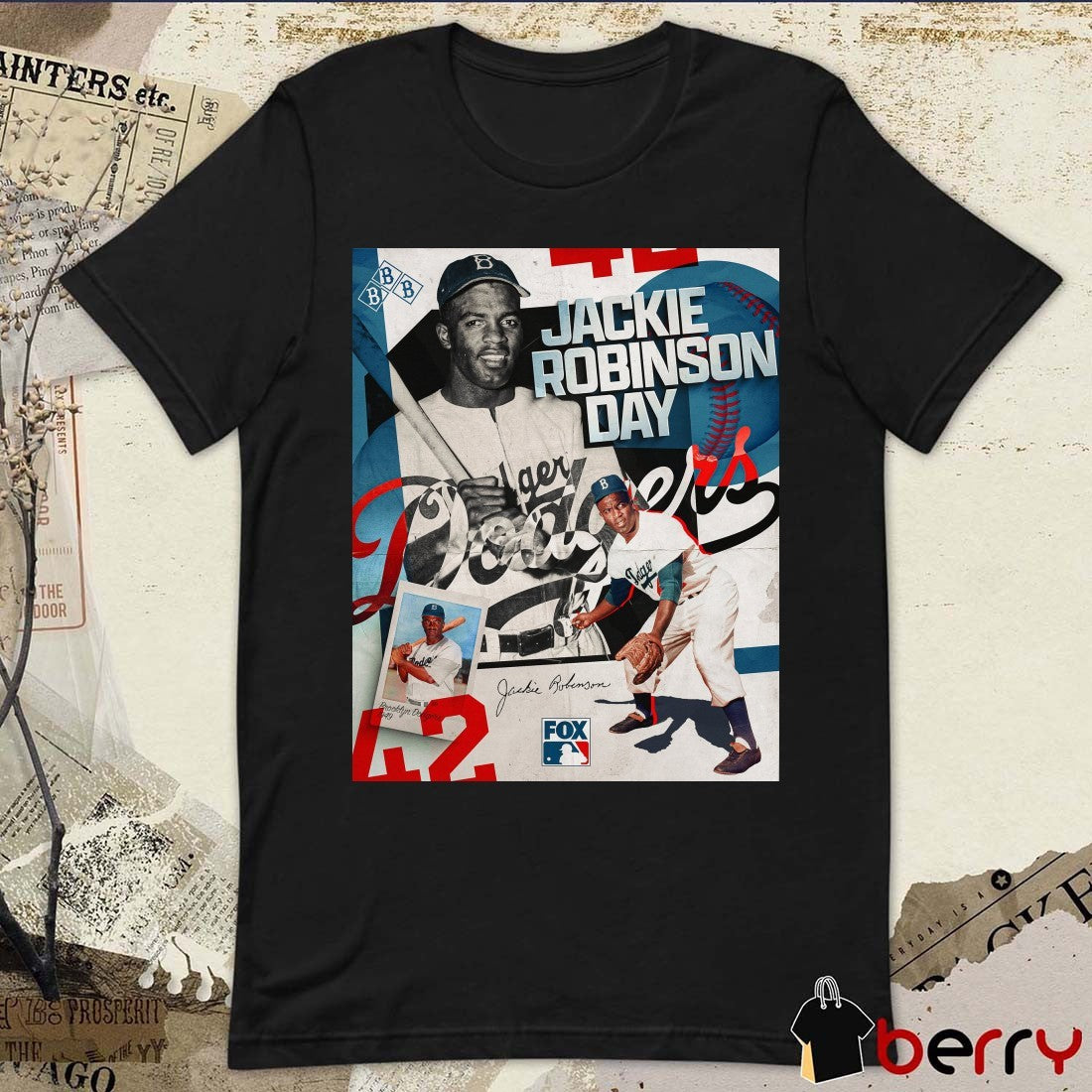 Jackie Robinson Day Los Angeles Dodgers Jackie Robinson FOX MLB 2026 Poster t-shirt