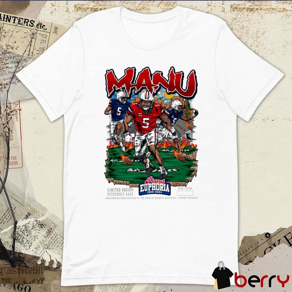 Jacob Manu Arizona Wildcats Planet Euphoria Artwork t-shirt