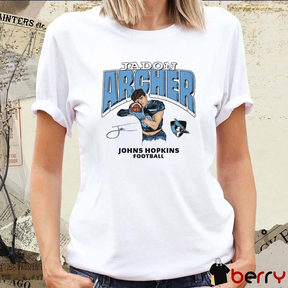 Jadon Archer Johns Hopkins Football Cartoon Signature t-shirt