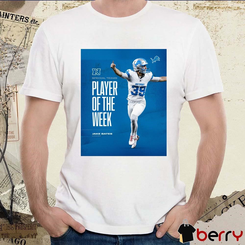 Jake Bates Detroit Lions Kicker Special Teams Player Of The Week Poster t-shirt