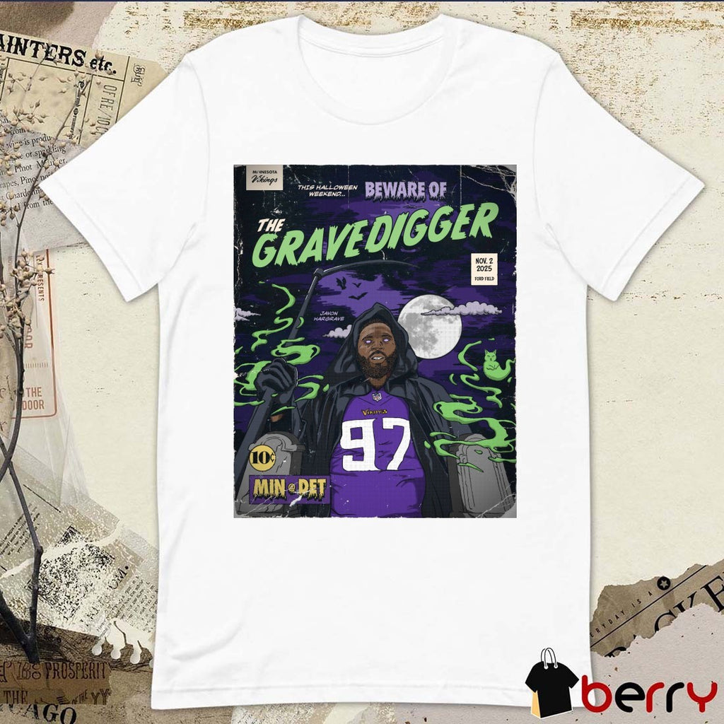 Javon Hargrave This Halloween Weekend Beware Of The Gravedigger Minnesota Vikings Vs Detroit Lions Poster t-shirt
