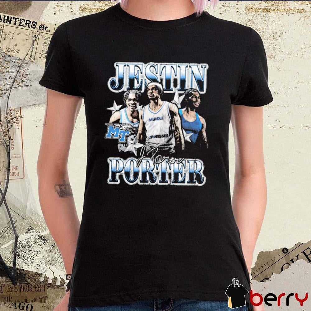 Jestin Porter Middle Tennessee Blue Raiders 90s Graphic Signature t-shirt