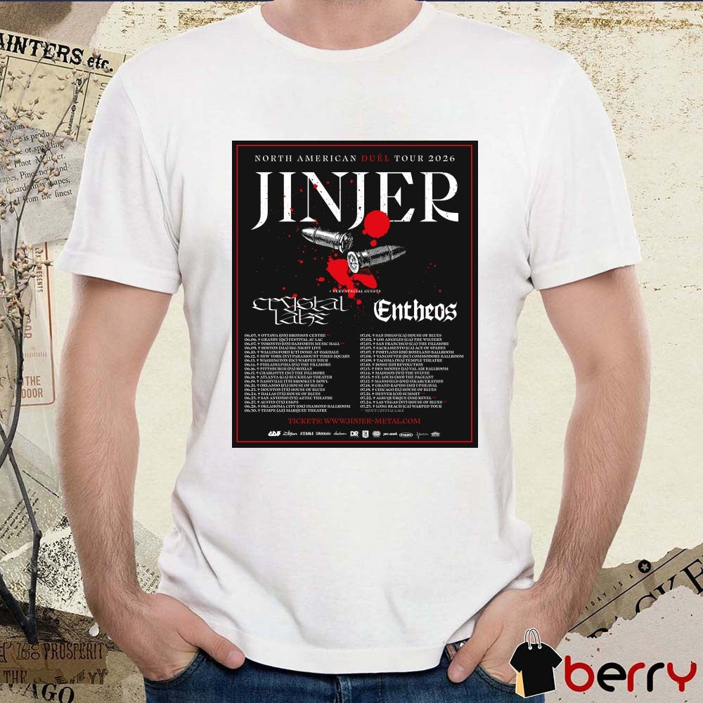 Jinjer North American Tour 2026 Featuring Special Guests Crystal Lake And Entheos Poster t-shirt