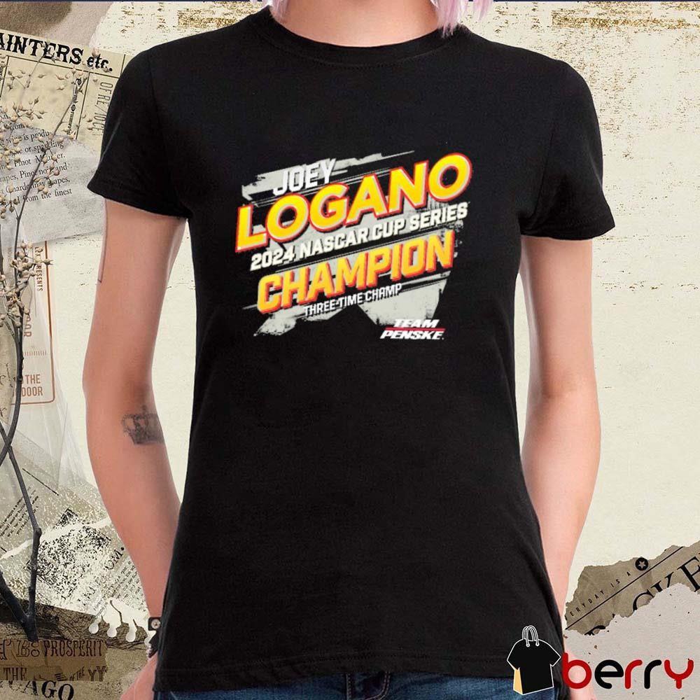 Joey Logano Team Penske 2024 NASCAR Cup Series Champion Three-Time Champ Vintage t-shirt
