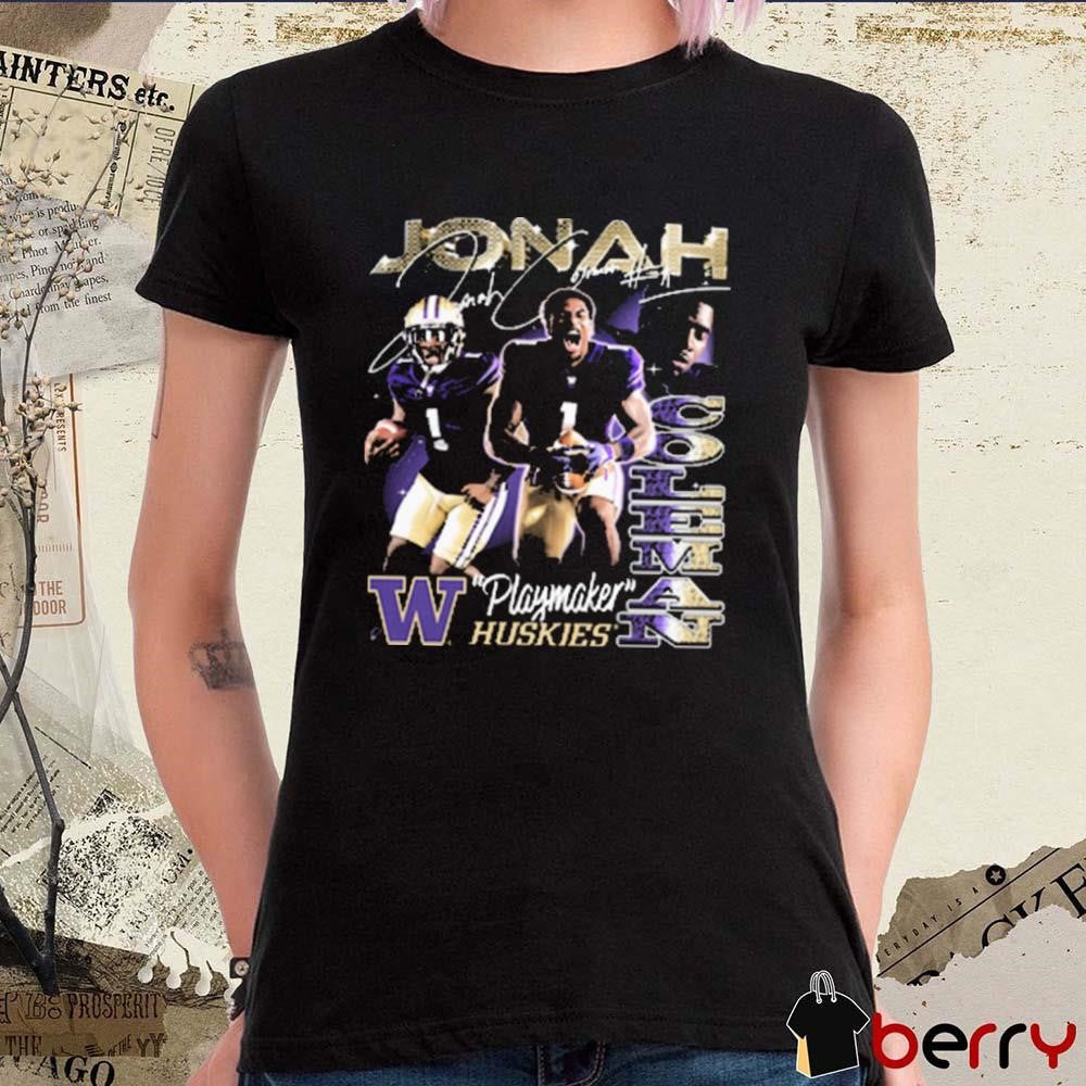 Jonah Coleman Washington Huskies Playmaker 90s Retro Signature Graphic t-shirt